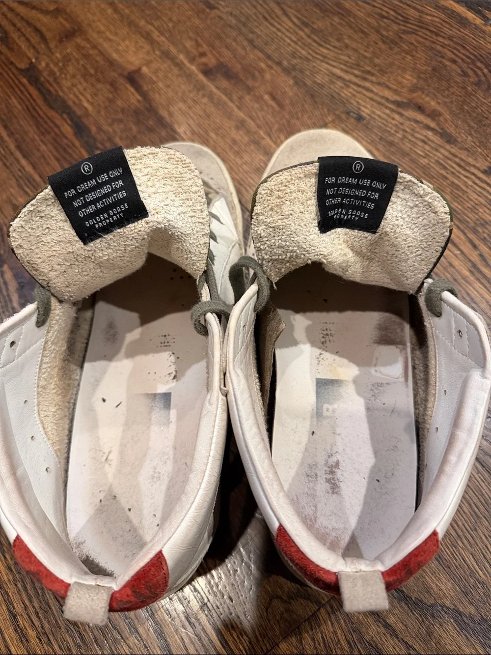 Golden Goose Men’s High-Top Sneakers in White with Camouflage and Black Star